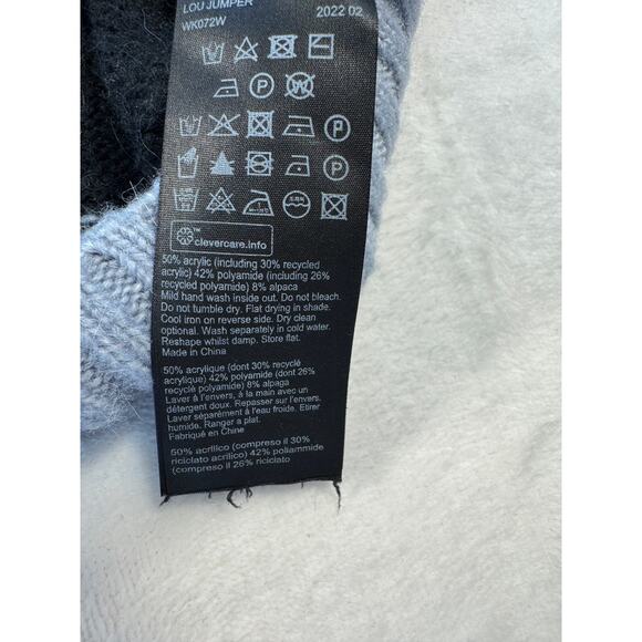 Rag & Bone Blue Black Stripe Lou Pullover Sweater Small Alpaca - Picture 8 of 8